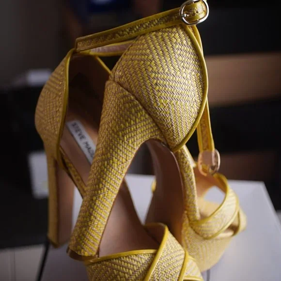 Steve Madden heels prada size 9 tropical havana yellow - Picture 2 of 10